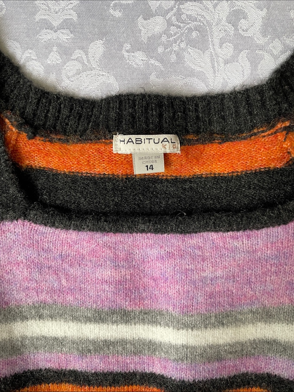 NWT Habitual Striped Crewneck Sweater Dress. Size 14. - Picture 2 of 4